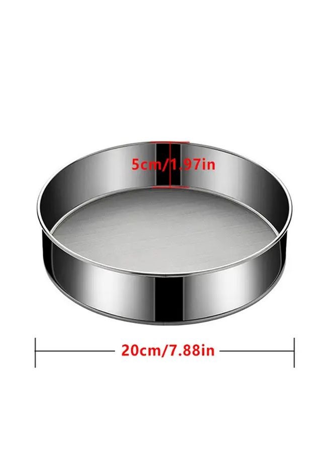 Stainless Steel Ultra Fine 40 Mesh Flour Sifter 7.87 Inch Diameter Baking Tool - Image 1